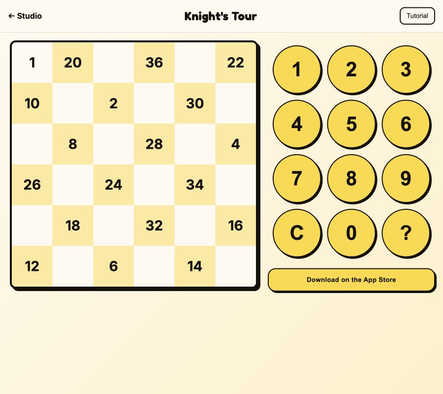 Knight’s Tour website puzzle demo