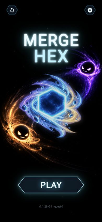 MergeHex title screen from a local development preview